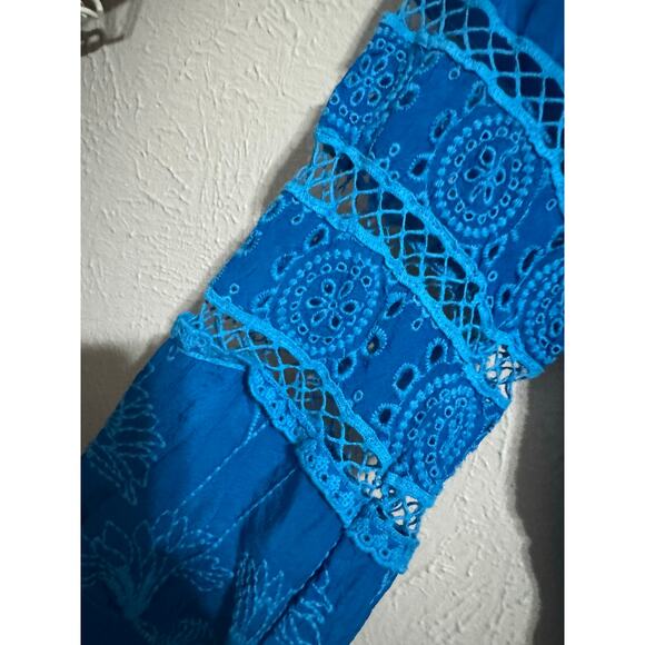 Johnny Was Turquoise Embroidered Daisy Peia Tunic XXS - Picture 4 of 8